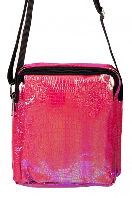 Bolso Piel Serpiente Estampado Fucsia