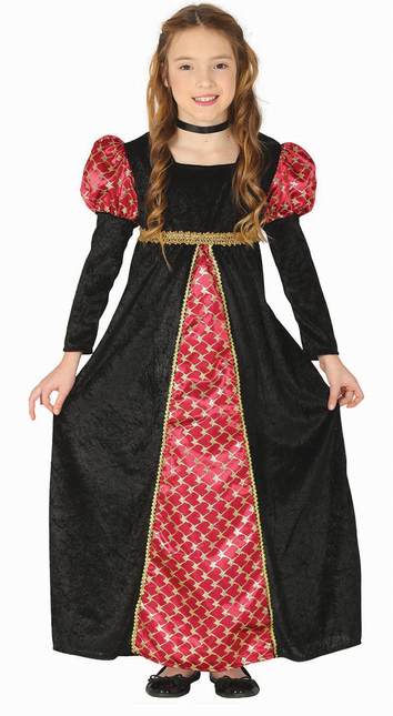 Vestido Medieval Niño Negro Rojo