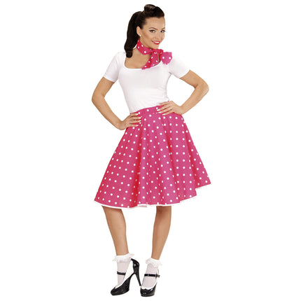 Conjunto Disfraz Rock N Roll 50S Rosa 2 piezas