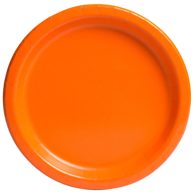 Platos Naranja Redondos 23cm 16ud