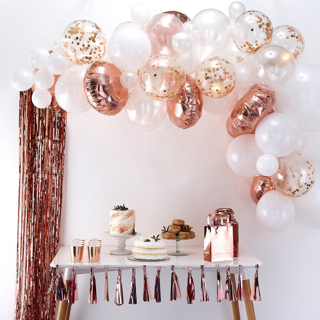 Set DIY Arco de Globo Oro Rosa