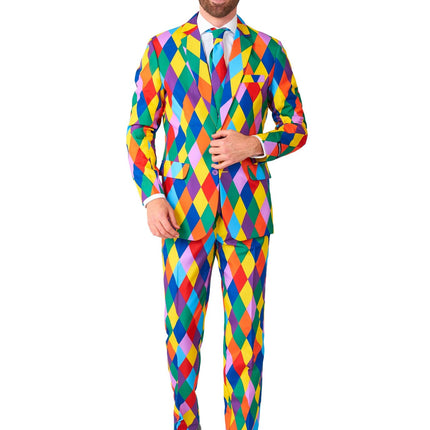 Traje de payaso arco iris para hombre Suitmeister