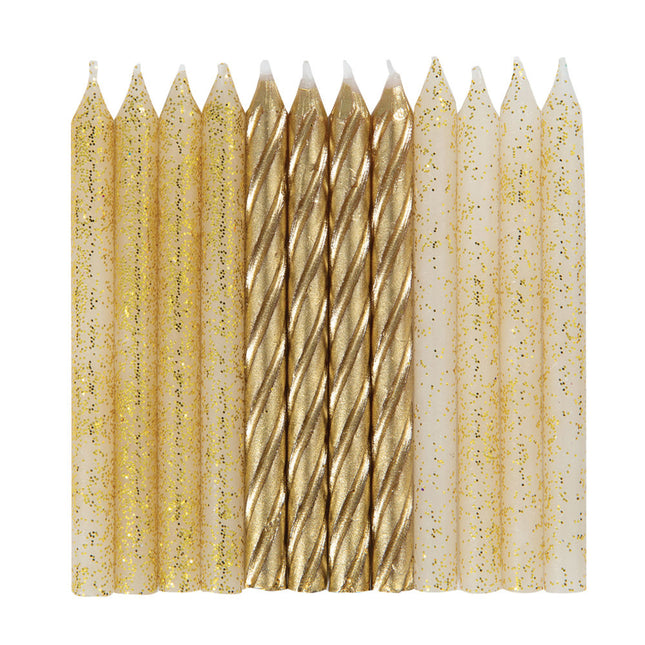 Velas Oro Metálico 7cm 24pcs