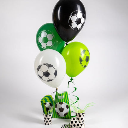 Globos Fútbol Verde 30cm 8pcs