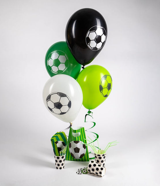 Globos Fútbol Verde 30cm 8pcs