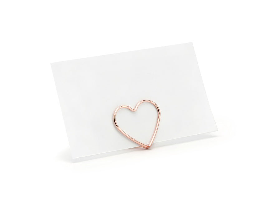 Portatarjetas Corazones Oro Rosa 2,5cm 10pcs