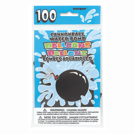 Globos de agua Negro 13cm 100pcs