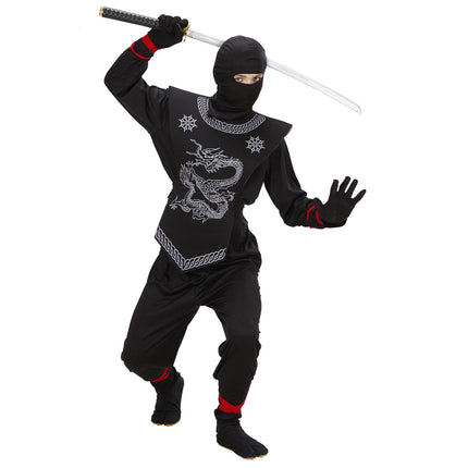 Traje Ninja Negro Blanco Niño