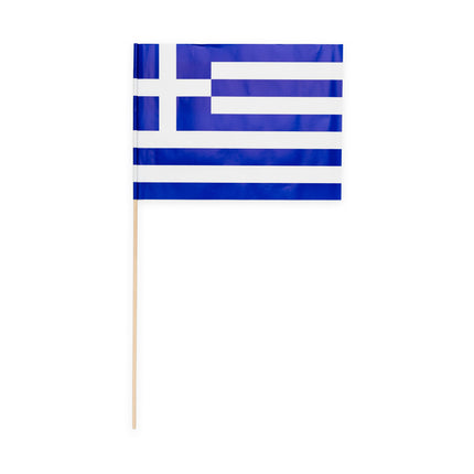 Grecia Bandera Con Palo 50cm 10pcs