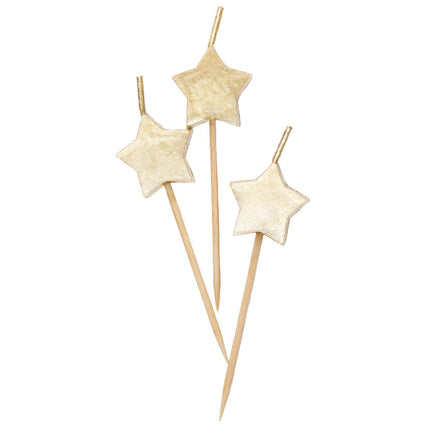 Velas Estrella Oro 6pcs