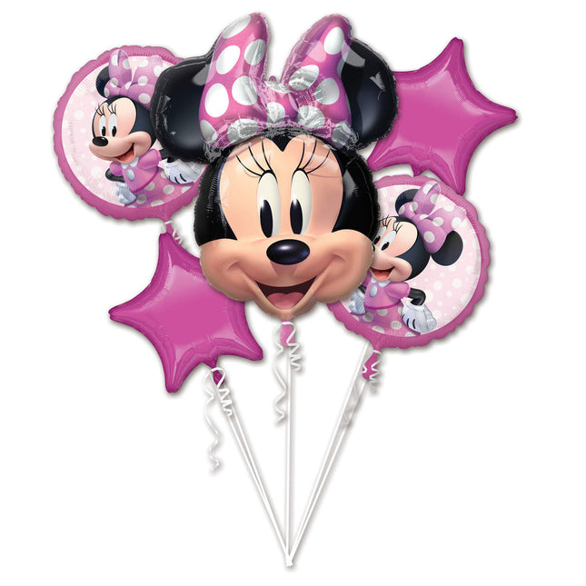 Set de globos de helio Minnie Mouse 5 piezas