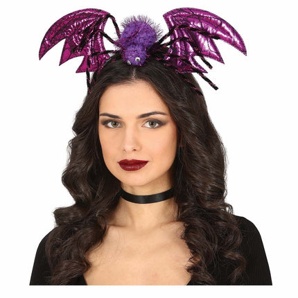 Diadema de Halloween Morada Murciélago