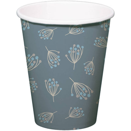 Vasos Flores Azul 250ml 8uds.