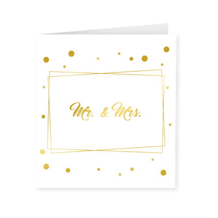 Tarjeta Mr & Mrs Oro Blanco 15cm