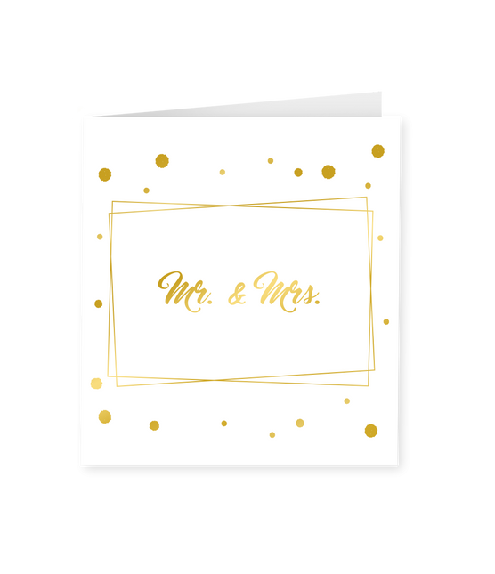 Tarjeta Mr & Mrs Oro Blanco 15cm