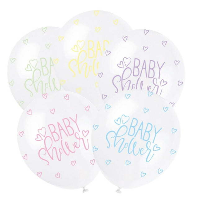 Globos de Nacimiento Baby Shower Pastel 30cm 5pcs