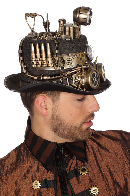 Sombrero Steampunk Con Lámpara Mina