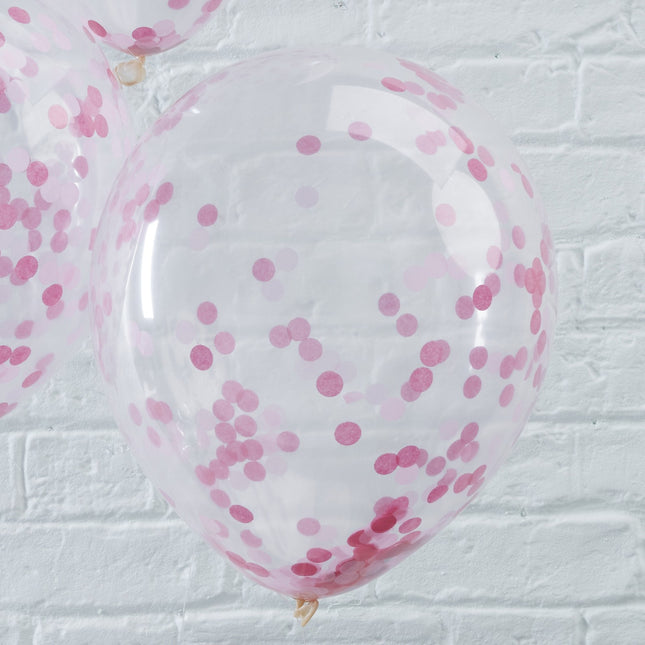 Globos Confeti Rosa 30cm 5pcs