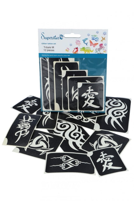 Plantilla Tatuaje Negro Tribal 12pcs