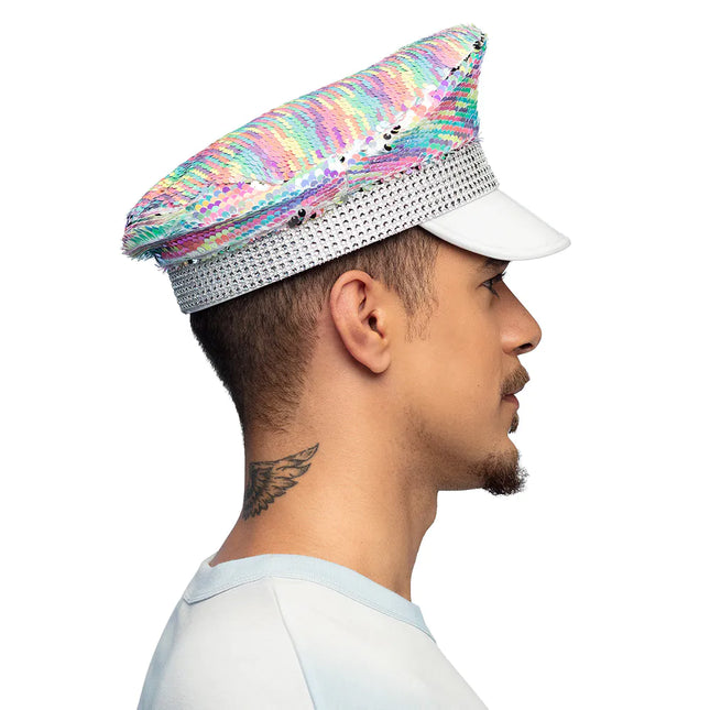 Gorra Arco Iris Purpurina