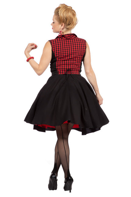 Rock N Roll 50S Vestido Negro Rojo Señoras