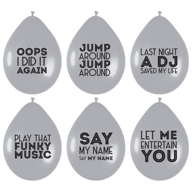 Globos Canciones Textos 30cm 6pcs