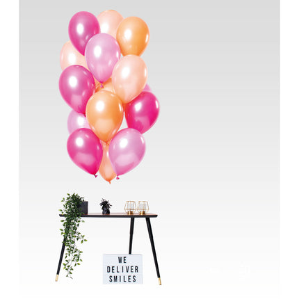 Globos Rosa Melocotón Cromados 33cm 15pcs