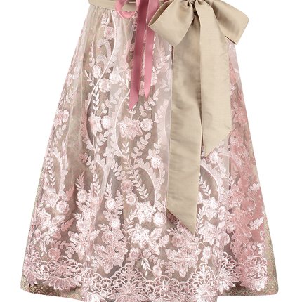 Vestido Dirndl Rosa Dorado Oktoberfest Señoras 2 Piezas