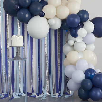 Arco De Globos Azul Con Guirnaldas 3m