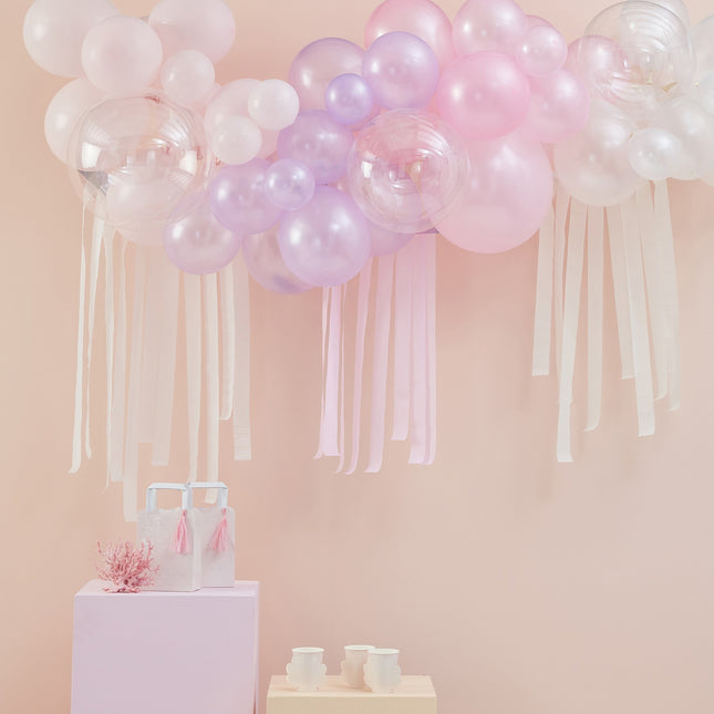 Arco de Globo Rosa Pastel Transparente DIY Set