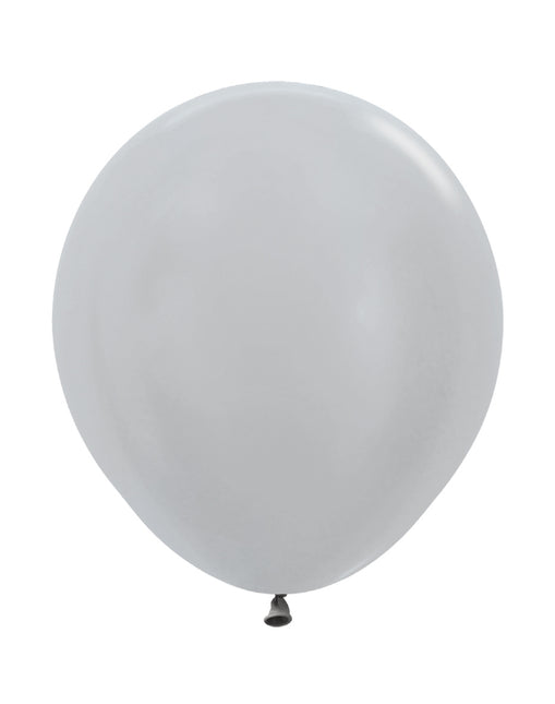 Globos Perla Plata 45cm 25pcs