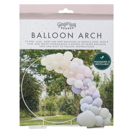 Lila Gris Rosa Globo Arco Mat XL DIY Set