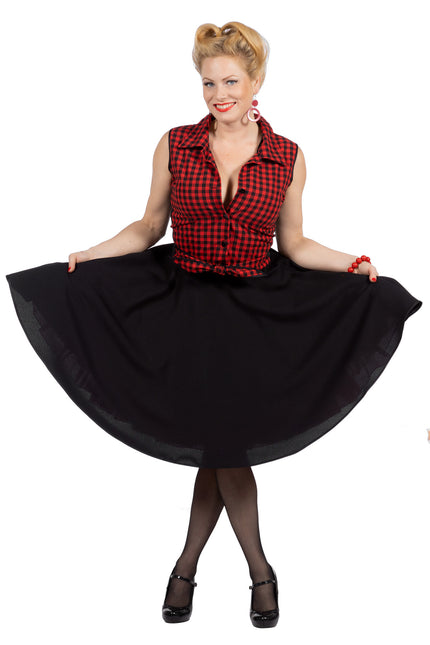 Rock N Roll 50S Vestido Negro Rojo Señoras