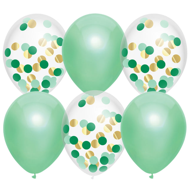 Globos Confeti Menta 30cm 6pcs