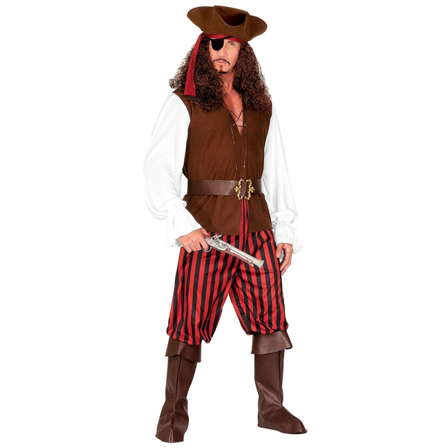 Traje pirata Marrón Rojo Hombre