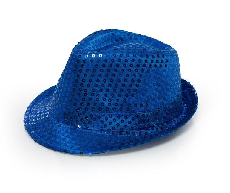 Gorro de purpurina azul