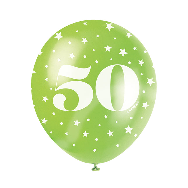 Globos 50 Años Confetti 30cm 5pcs