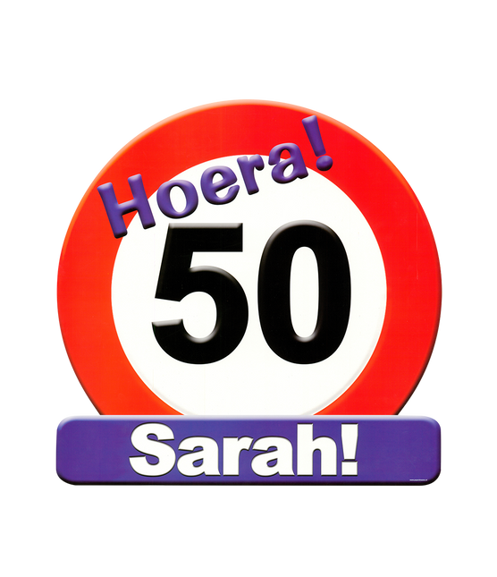 Sarah Señal de Puerta 50 Años Señal de Tráfico 50cm