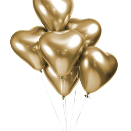 Globos Corazón Oro 30cm 6pcs