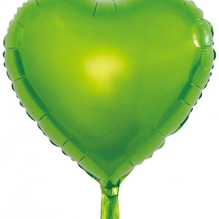 Globo de Helio Corazón Verde Vacío 45cm