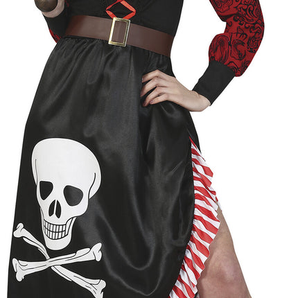 Vestido Pirata Rojo Negro Damas