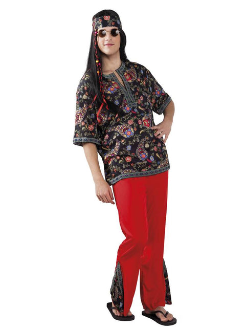 Disfraz de Hippie Rojo XL
