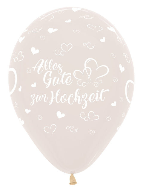 Globos Alles Gute zur Hochzeit Corazones Cristalino 30cm 25pcs