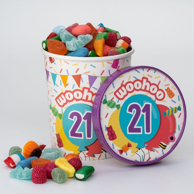 Bandeja de caramelos de colores 21 años 12cm