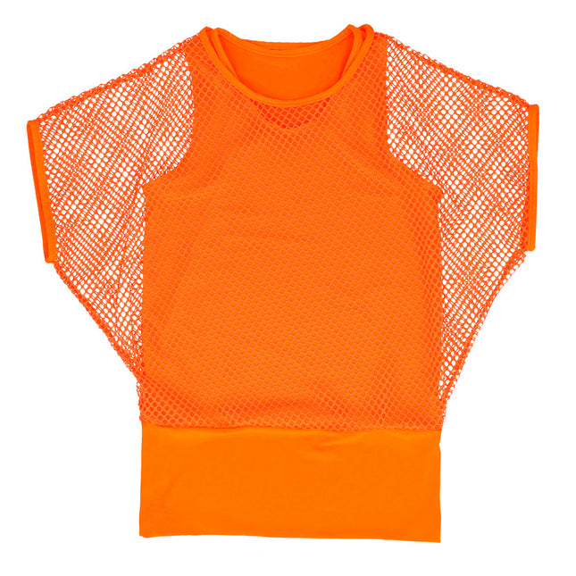 Top de rejilla para mujer Naranja M/L