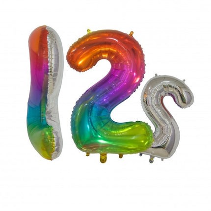 Globo de foil Figura 2 Arco Iris Transparente 66cm