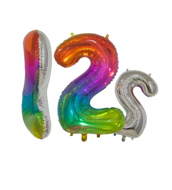 Globo de foil Figura 2 Arco Iris Transparente 66cm