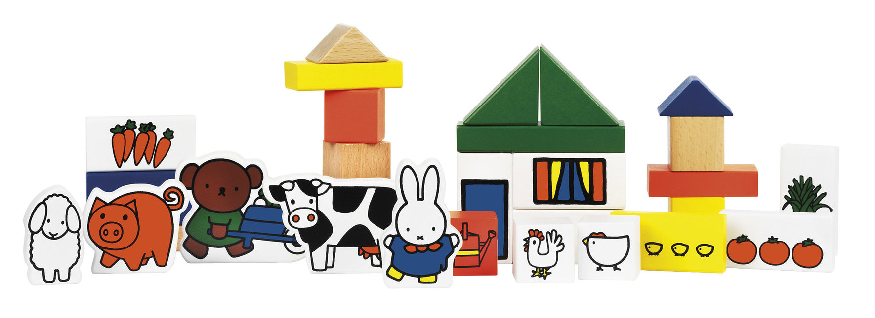 Granja de bloques de madera Miffy