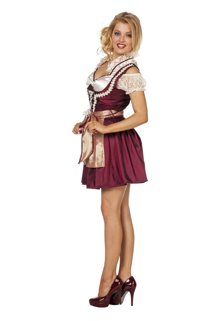 Vestido Dirndl Rojo Burdeos Oktoberfest Señoras