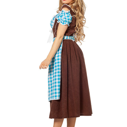 Vestido Dirndl Azul Oktoberfest Damas Largo